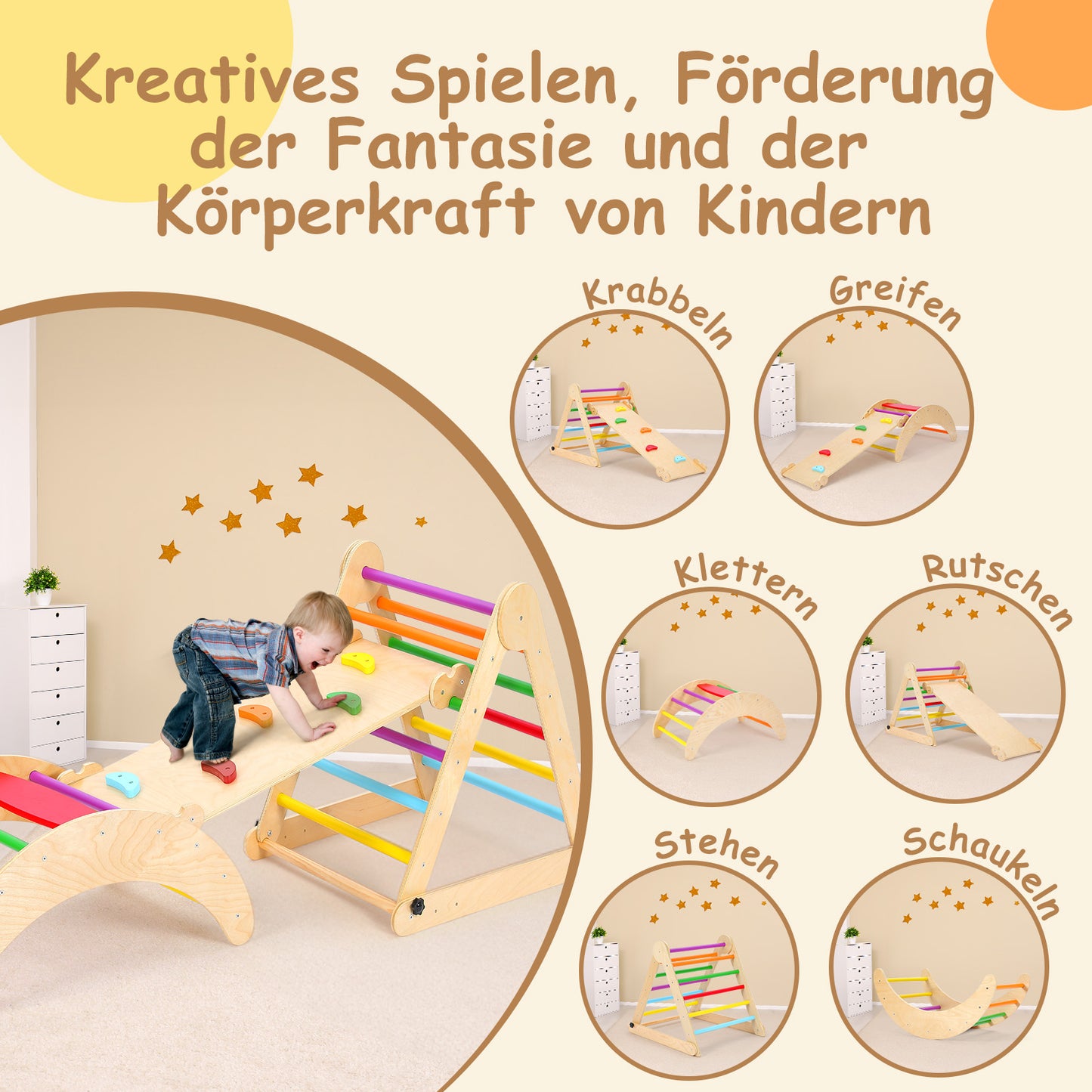 YOLEO Indoor Climbing Frame Colourful Style