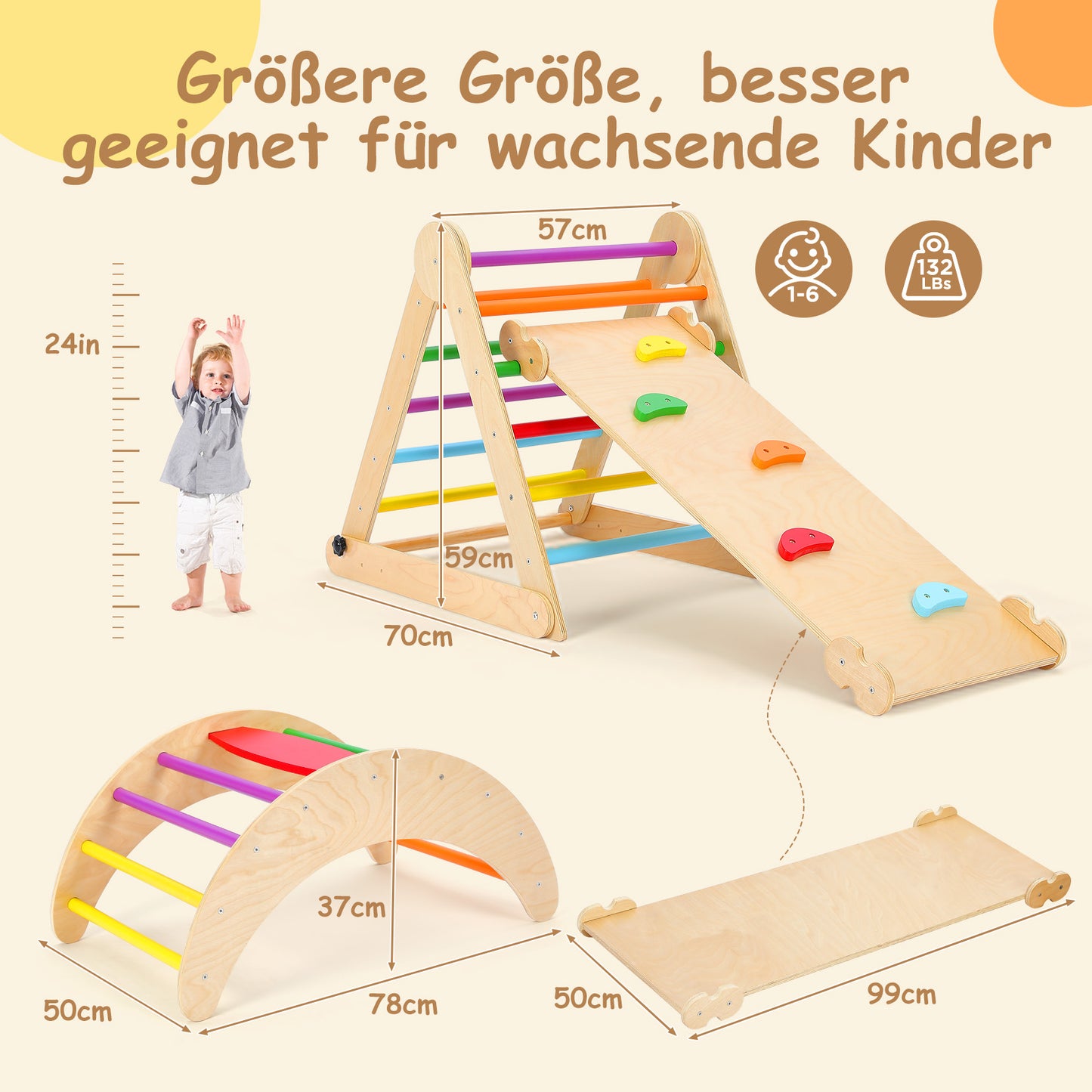 YOLEO Indoor Climbing Frame Colourful Style
