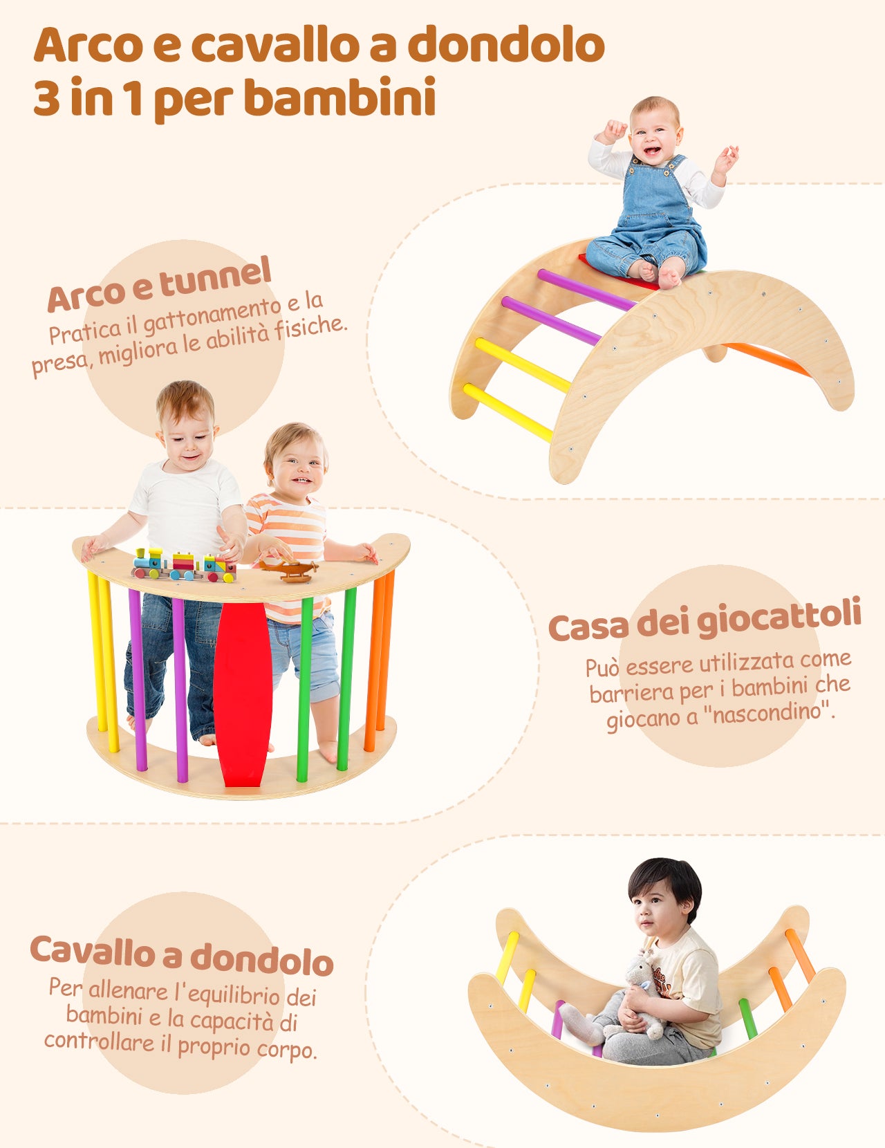 YOLEO Arrampicata per Bambini Triangolo di Arrampicata Pieghevole con Scivolo ad Arco