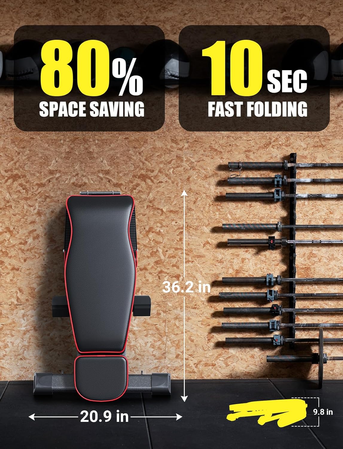 YOLEO MAX 880LB Adjustable and Foldable Weight Bench