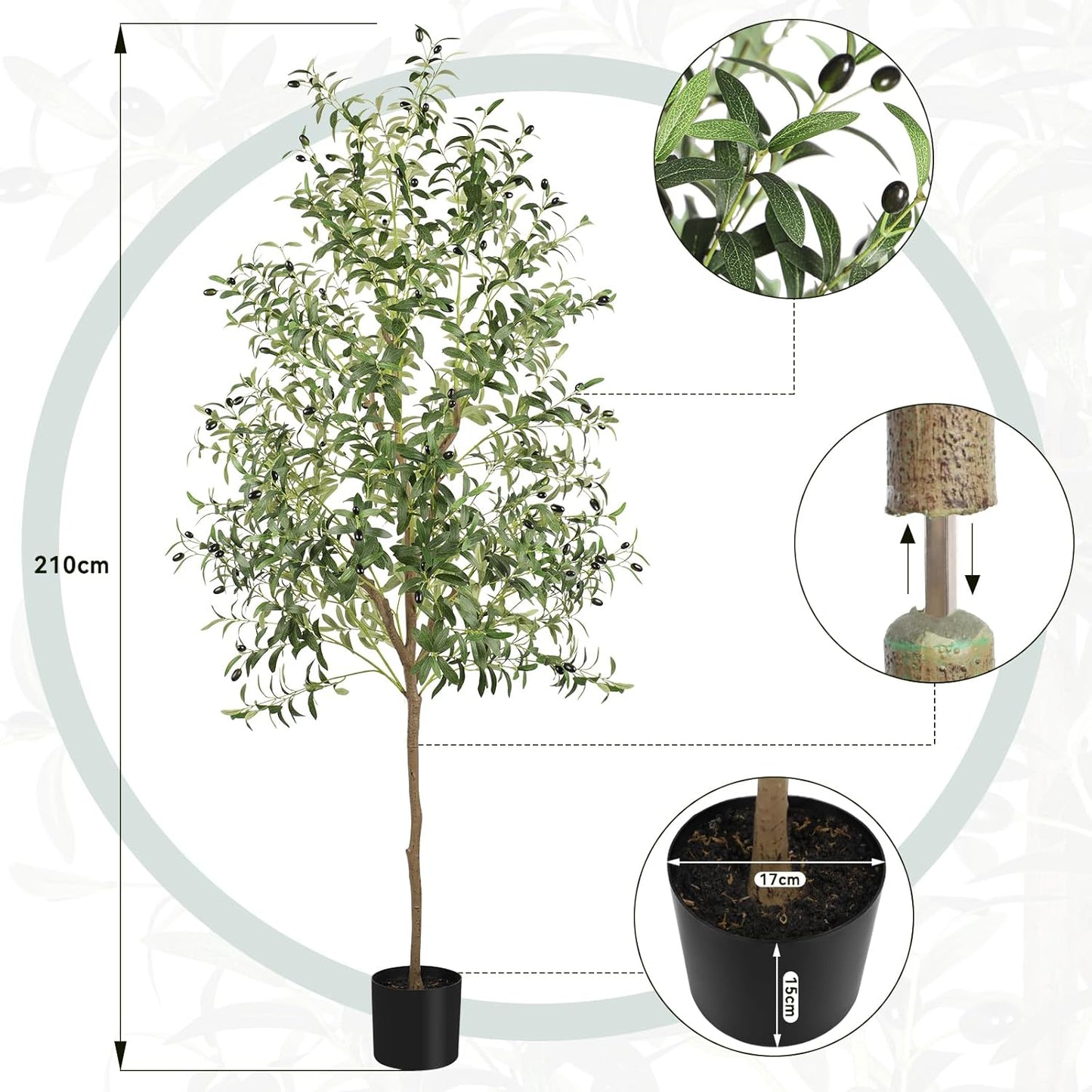 YOLEO Artificial Bamboo Tree 5FT Tall Faux Silk Plant