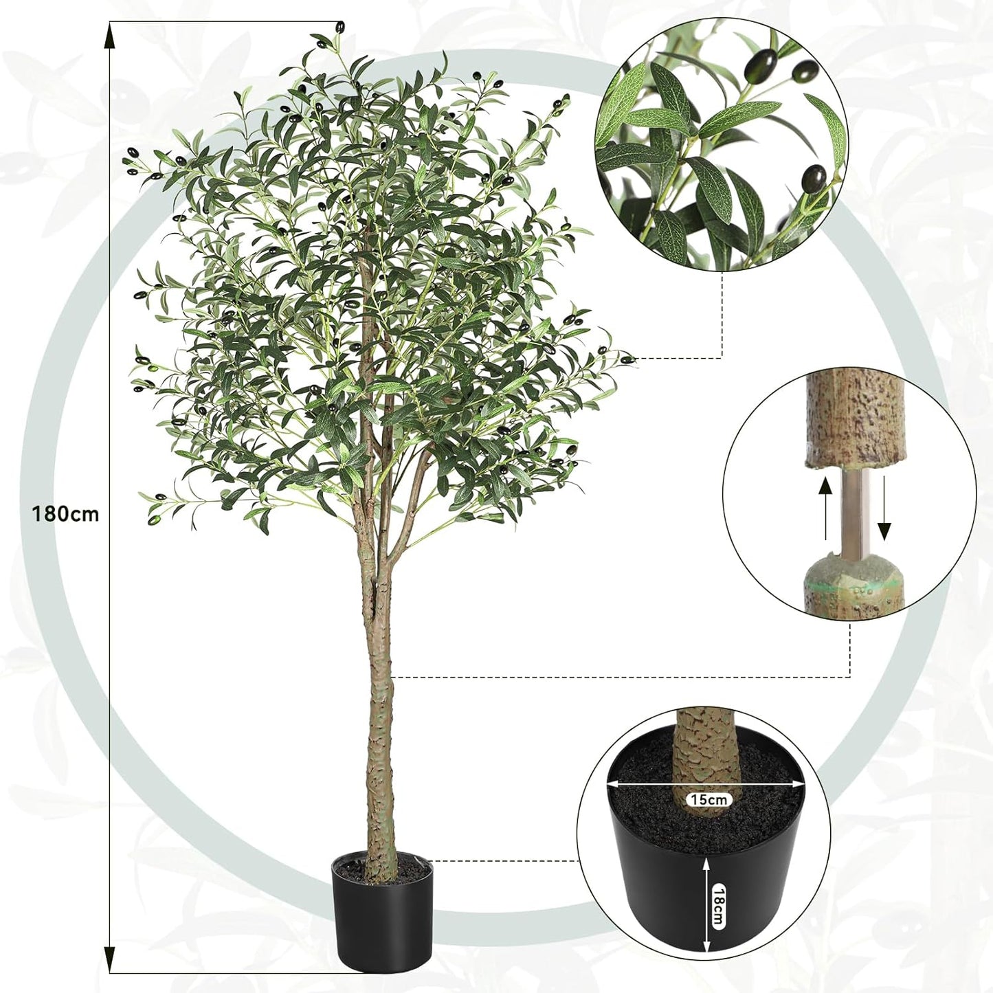 YOLEO Artificial Bamboo Tree 5FT Tall Faux Silk Plant