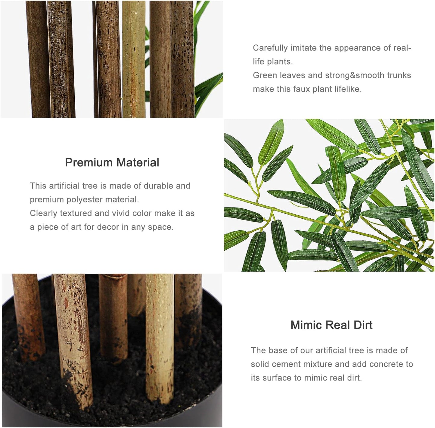 YOLEO 6FT Artificial Olive Tree & 5FT Artificial Bamboo Tree with Lifelike Leaves Fake Silk Plant for Living Room Decor Indoor