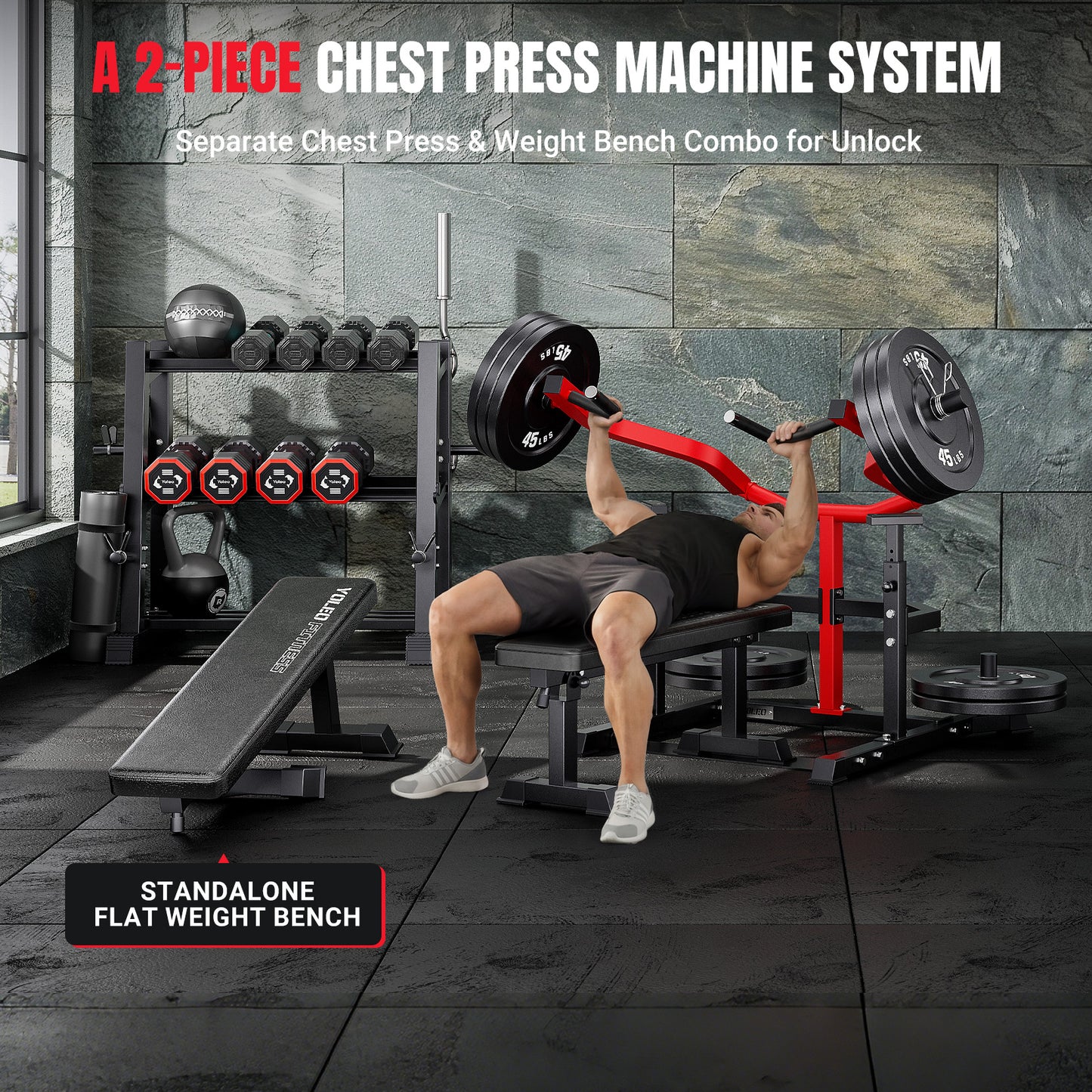 YOLEO Chest Press Machine 1100LBS Bench Press Machin