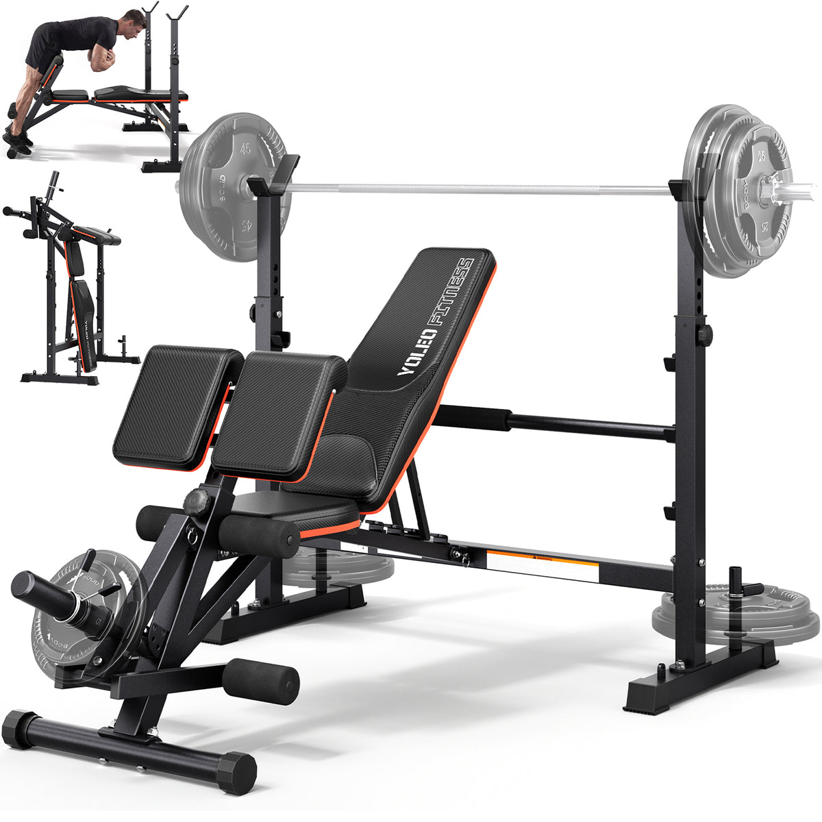 YOLEO Olympic Weight Bench,Adjustable Bench Press Rack for Fullbody Workout