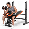 YOLEO 6 in 1 Adjustable & Foldable Weight Bench Set for Bench Press