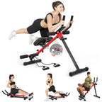 Yoleo 2 in 1 Ab & Rowing Machines for Home, Foldable Ab Workout Equipment, Ab Trainer Machine for Stomach Workout, Ab Crunch Machine with Foam Support,7-Length Adjustable Ab Machine for Home Exercise