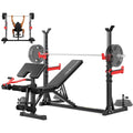 YOLEO Olympic Weight Bench Set, Heavy Duty Bench Press Rack for Home Gym