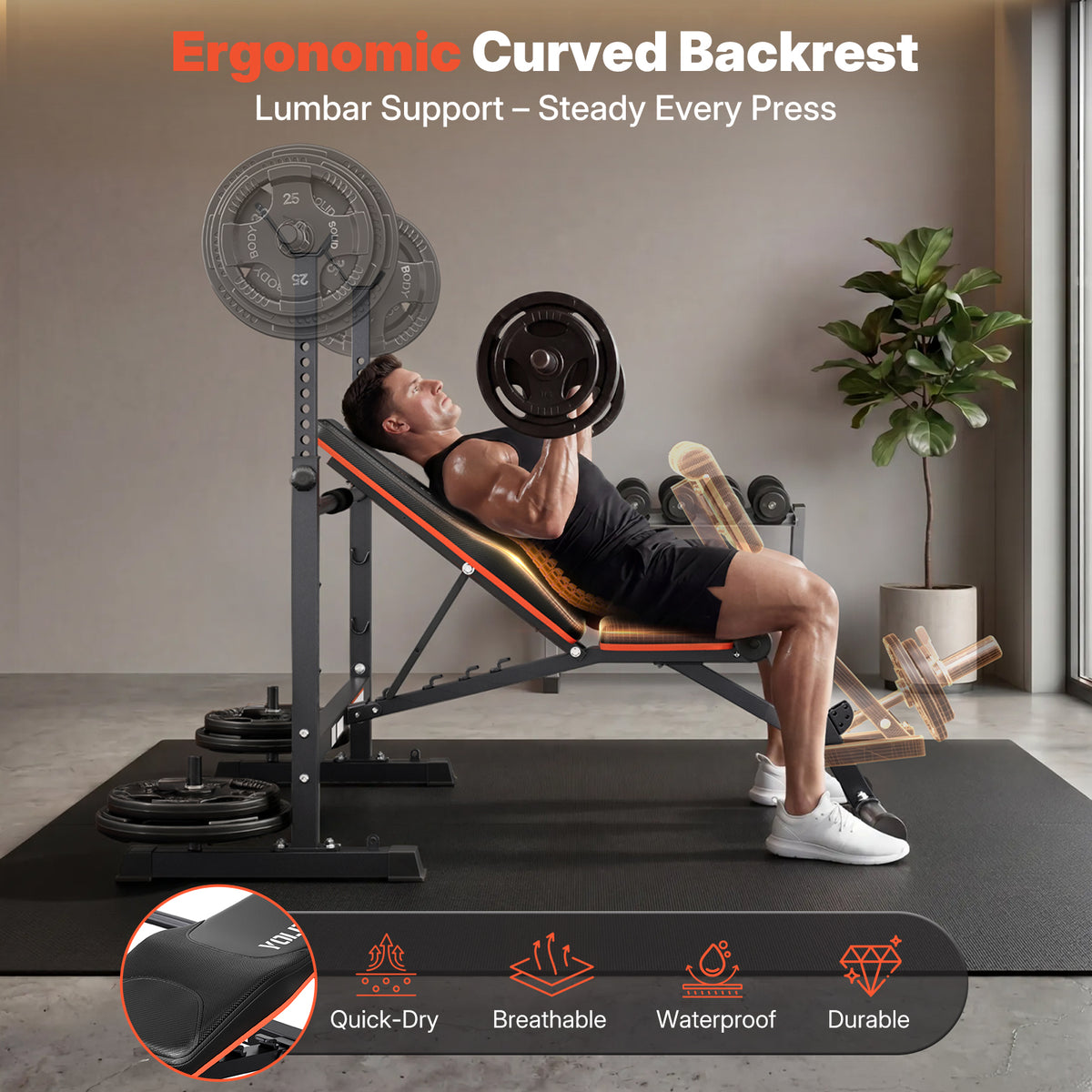 YOLEO Olympic Weight Bench,Adjustable Bench Press Rack for Fullbody Workout