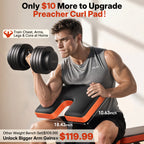 YOLEO 6 in 1 Adjustable & Foldable Weight Bench Set for Bench Press