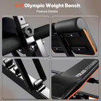 YOLEO Olympic Weight Bench,Adjustable Bench Press Rack for Fullbody Workout