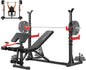 YOLEO Olympic Weight Bench Set, Heavy Duty Bench Press Rack for Home Gym