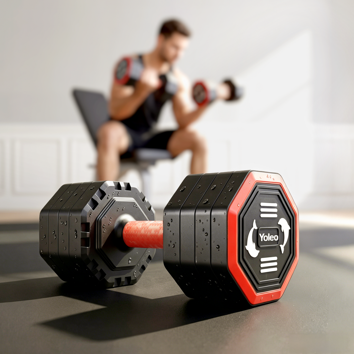 Yoleo Adjustable Dumbbell Set, Weights Dumbbells Set at Home Workout Equipment, 4 in 1 Each Premium Tai Chi-Style Rotary Mounting Adjustable 10/15/20/25 lb dumbbells, with TPU Soft Rubber Handle Suitable Men/Women Updated 2.0