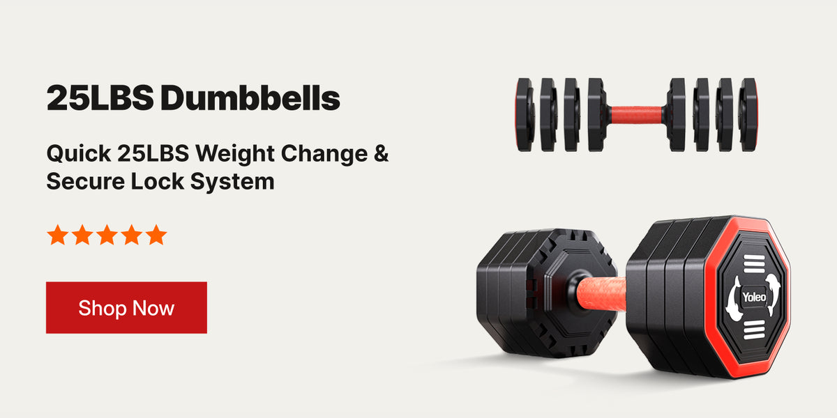 Yoleo Adjustable Dumbbell Set, Weights Dumbbells Set at Home Workout Equipment, 4 in 1 Each Premium Tai Chi-Style Rotary Mounting Adjustable 10/15/20/25 lb dumbbells, with TPU Soft Rubber Handle Suitable Men/Women Updated 2.0💫