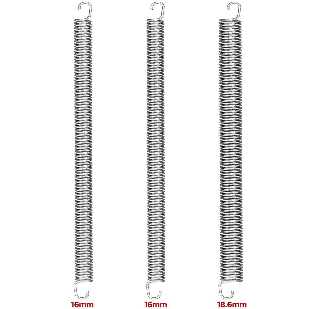 Yoleo Stair Stepper Replacement Springs, Length 9.4", Set of 3, Dual Hook