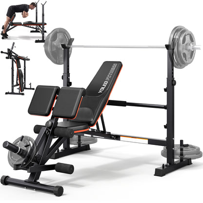 YOLEO Olympic Weight Bench, Adjustable Bench Press Rack, Foldable 1870LB