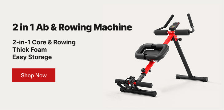 Yoleo 2 in 1 Ab & Rowing Machines for Home, Foldable Ab Workout Equipment, Ab Trainer Machine for Stomach Workout, Ab Crunch Machine with Foam Support,7-Length Adjustable Ab Machine for Home Exercise