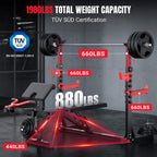 YOLEO Olympic Weight Bench Set, Heavy Duty Bench Press Rack for Home Gym