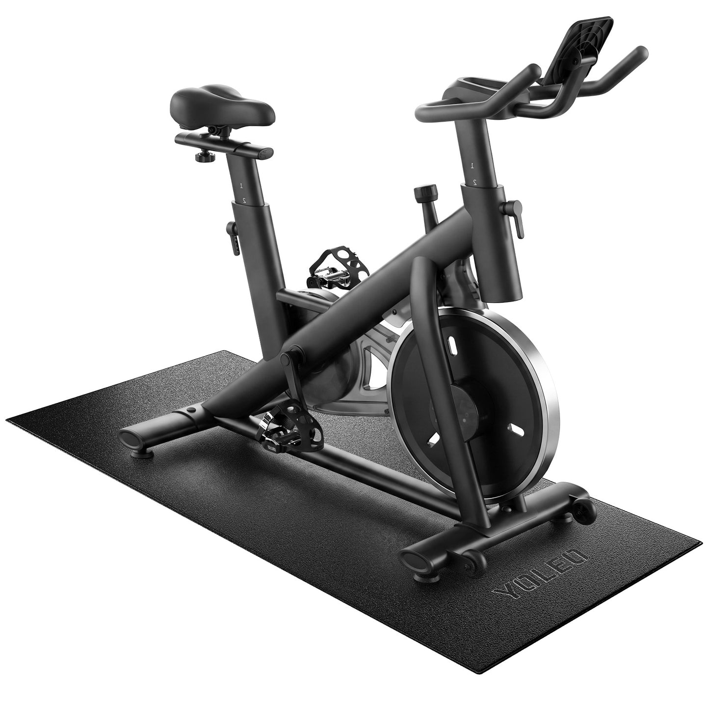 YOLEO Bike & Treadmill Mat, 78"x35" Non-Slip Exercise Bike Trainer Pad, Heavy Duty Floor & Carpet Protector Mat for Indoor Stationary Spin Bike, Rowing Machine, Elliptical & Gym Equipment