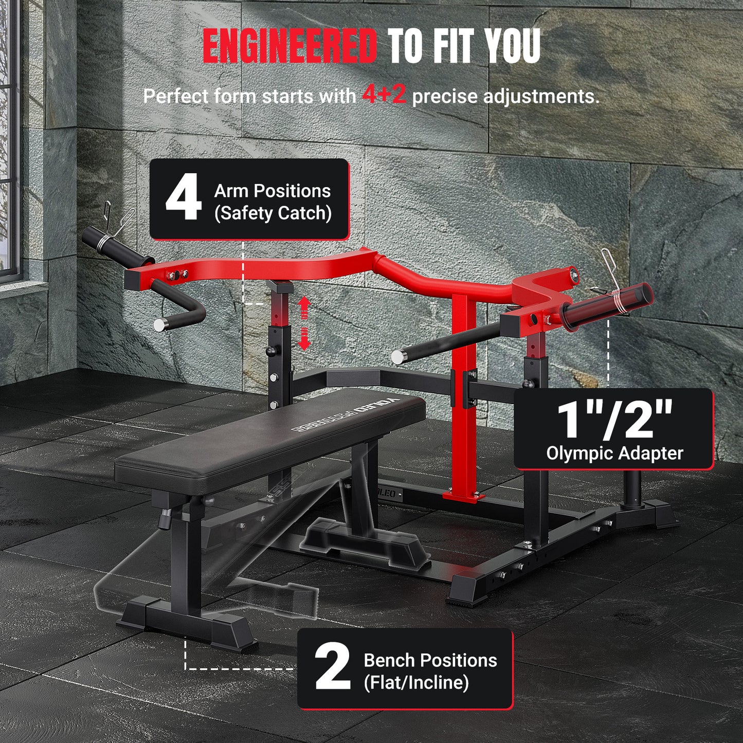 YOLEO Chest Press Machine 1100LBS Bench Press Machin