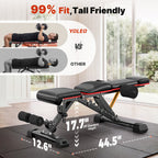 YOLEO Adjustable Weight Bench with Bench Press Stand, Foldable Workout Bench with Extended Head/Elbow Pad(for Users up to 7')