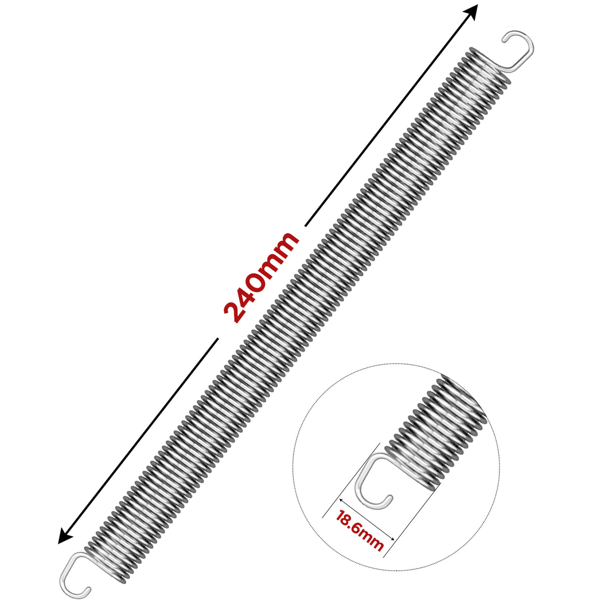 Yoleo Stair Stepper Replacement Springs, Length 9.4", Set of 3, Dual Hook