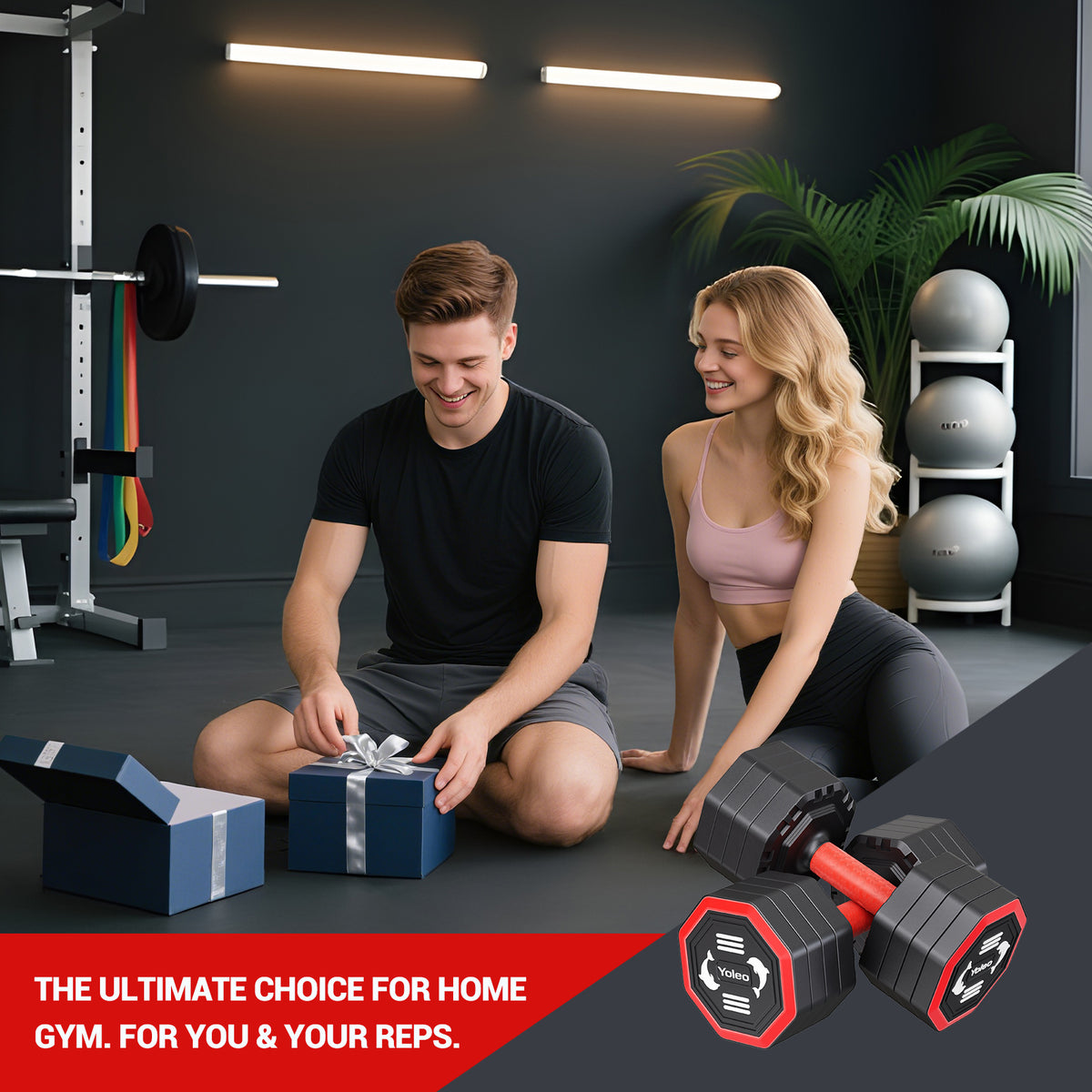 Yoleo Adjustable Dumbbell Set, Weights Dumbbells Set at Home Workout Equipment, 4 in 1 Each Premium Tai Chi-Style Rotary Mounting Adjustable 10/15/20/25 lb dumbbells, with TPU Soft Rubber Handle Suitable Men/Women Updated 2.0💫