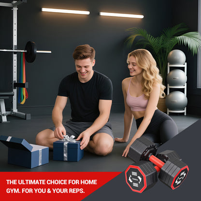 Yoleo Adjustable Dumbbell Set, Weights Dumbbells Set at Home Workout Equipment, 4 in 1 Each Premium Tai Chi-Style Rotary Mounting Adjustable 10/15/20/25 lb dumbbells, with TPU Soft Rubber Handle Suitable Men/Women Updated 2.0