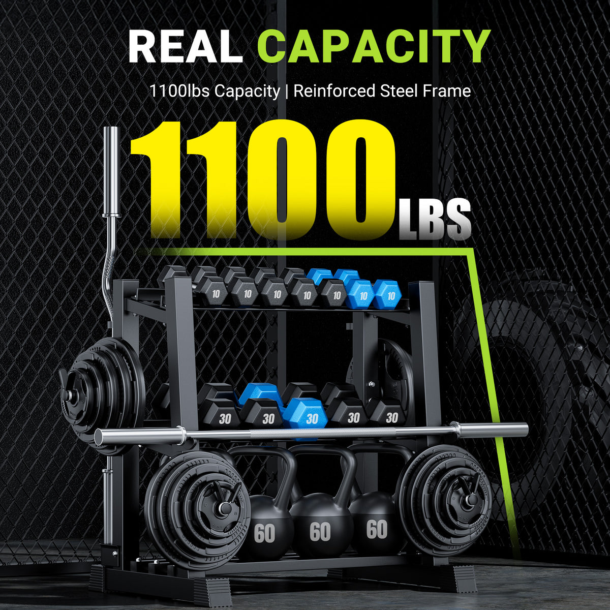 OLEO Adjustable 3-Tier Dumbbell Rack Stand Only
