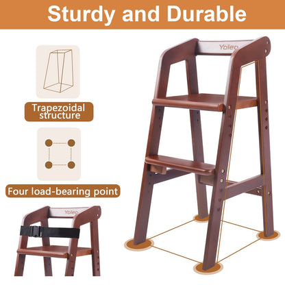 YOLEO Sturdy Durable High Chair Wooden with Steps Grows