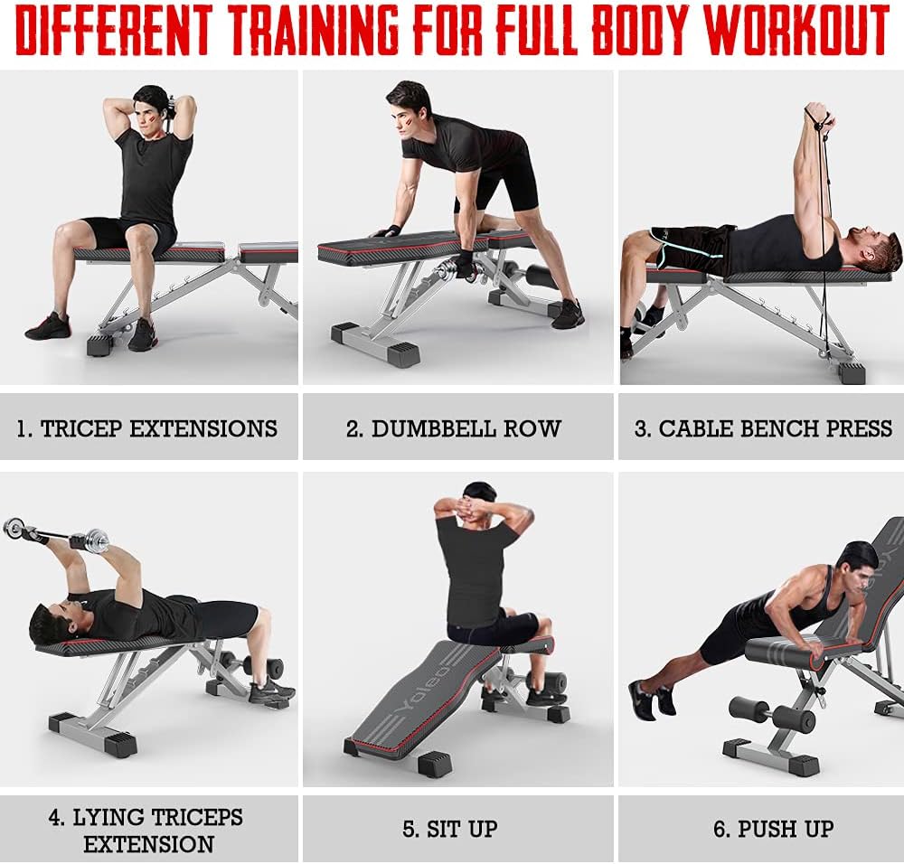 Yoleo 660LBS Adjustable/Foldable Strength Training Bench