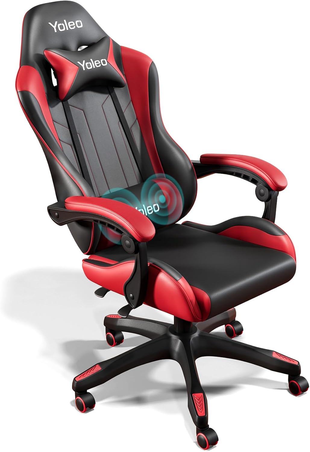 YOLEO Gaming Chair, Ergonomic Computer Chair with Massage Lumbar Support & Padded Armrest