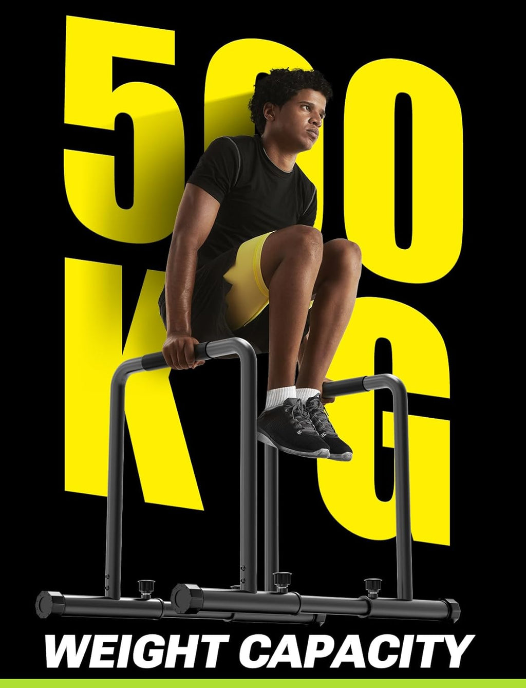 YOLEO Adjustable Dip Bar- 1100lbs Dip Station Portable Functional Fitness Bar