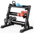 YOLEO Dumbbell Rack, Adjustable & Compact Weight Rack for Dumbbell, Kettlebell, Barbell, Heavy Duty Weight Storage Organizer, Space-Saving Dumbbell Storage Stand Holder for Home Gym - 1100LBS Capacity (Rack Only)