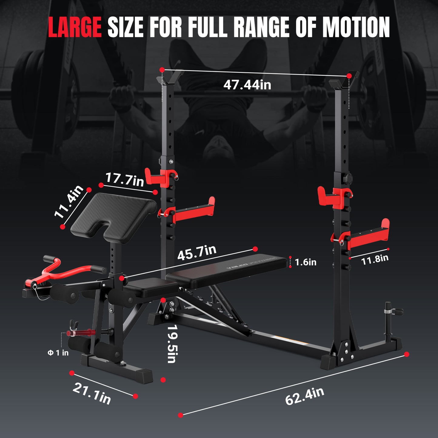 YOLEO Olympic Weight Bench Set, Heavy Duty Bench Press Rack for Home Gym