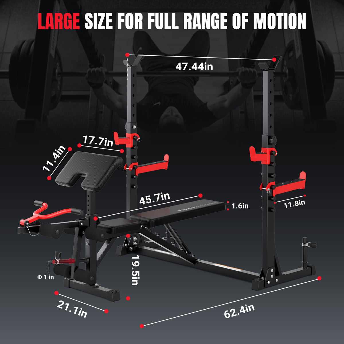 YOLEO Olympic Weight Bench Set, Heavy Duty Bench Press Rack for Home Gym
