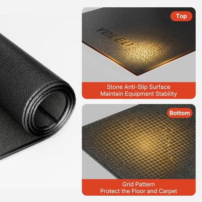 YOLEO Bike & Treadmill Mat, 78"x35" Non-Slip Exercise Bike Trainer Pad, Heavy Duty Floor & Carpet Protector Mat for Indoor Stationary Spin Bike, Rowing Machine, Elliptical & Gym Equipment