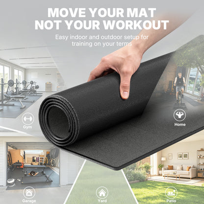 YOLEO Bike & Treadmill Mat, 78"x35" Non-Slip Exercise Bike Trainer Pad, Heavy Duty Floor & Carpet Protector Mat for Indoor Stationary Spin Bike, Rowing Machine, Elliptical & Gym Equipment