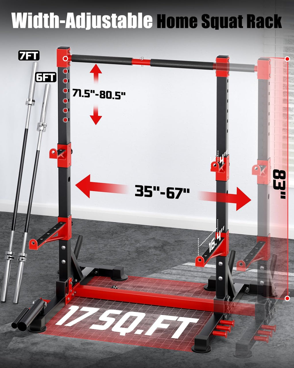 YOLEO Smith Machine & Squat Rack Combo, Multi-Function Power Cage
