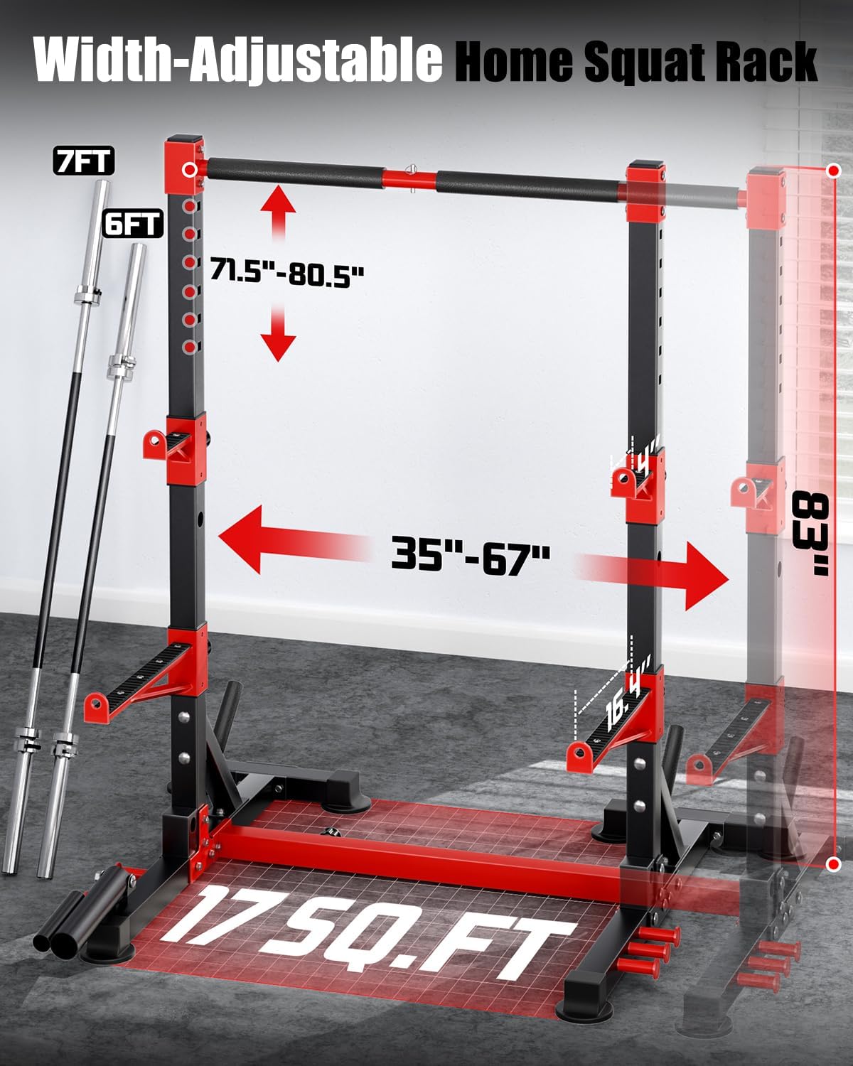 YOLEO Smith Machine & Squat Rack Combo, Multi-Function Power Cage