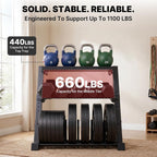 YOLEO Dumbbell Rack, Adjustable & Compact Weight Rack for Dumbbell, Kettlebell, Barbell, Heavy Duty Weight Storage Organizer, Space-Saving Dumbbell Storage Stand Holder for Home Gym - 1100LBS Capacity (Rack Only)