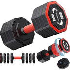 Yoleo Adjustable Dumbbell Set, Weights Dumbbells Set at Home Workout Equipment, 4 in 1 Each Premium Tai Chi-Style Rotary Mounting Adjustable 10/15/20/25 lb dumbbells, with TPU Soft Rubber Handle Suitable Men/Women Updated 2.0