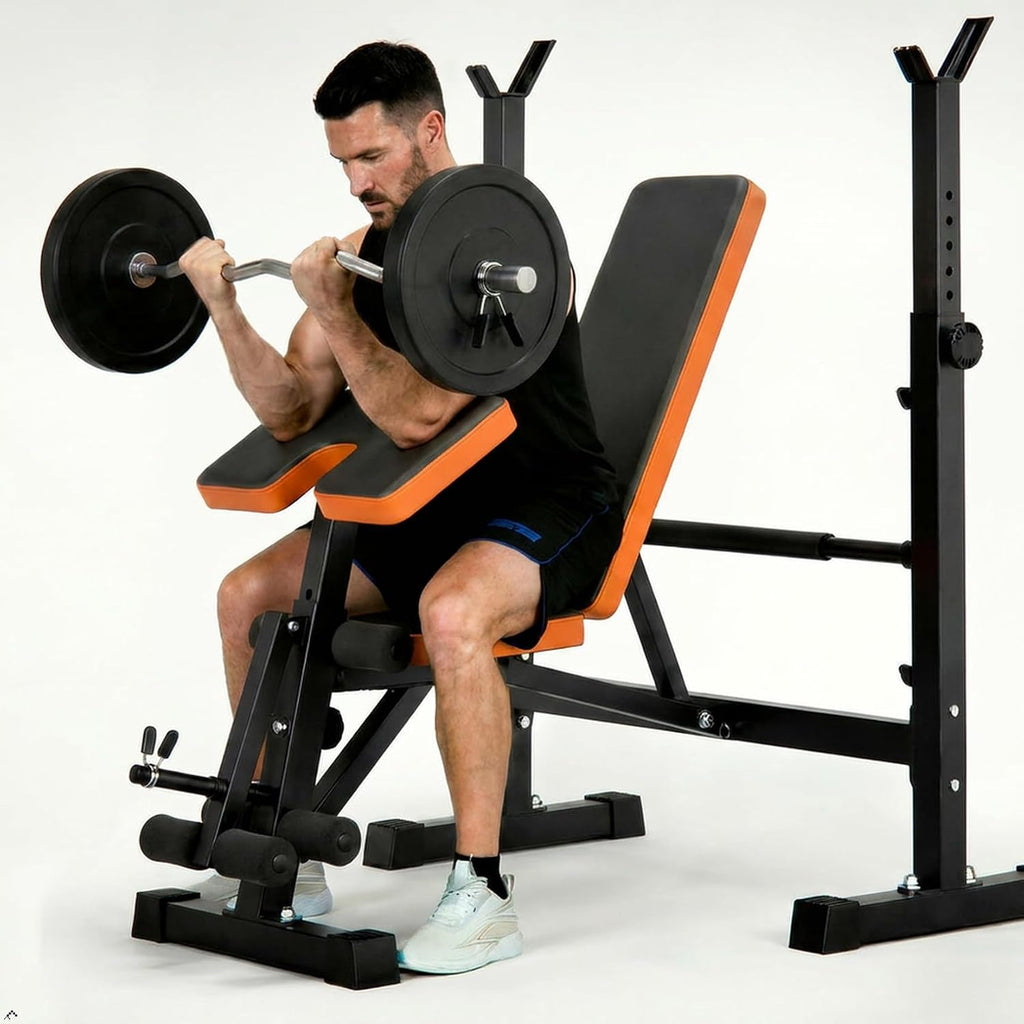 YOLEO Olympic Weight Bench Set, Heavy Duty Bench Press Rack for Home Gym