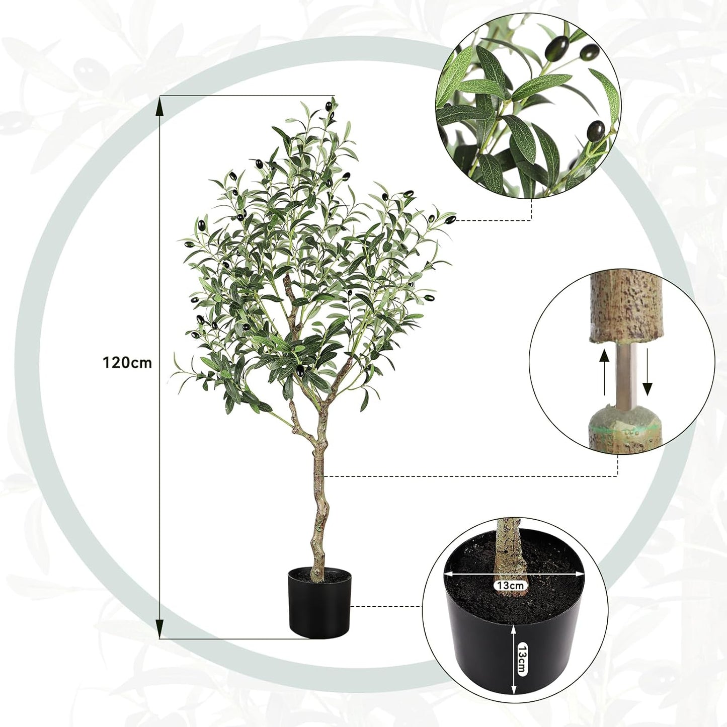 YOLEO Artificial Bamboo Tree 5FT Tall Faux Silk Plant