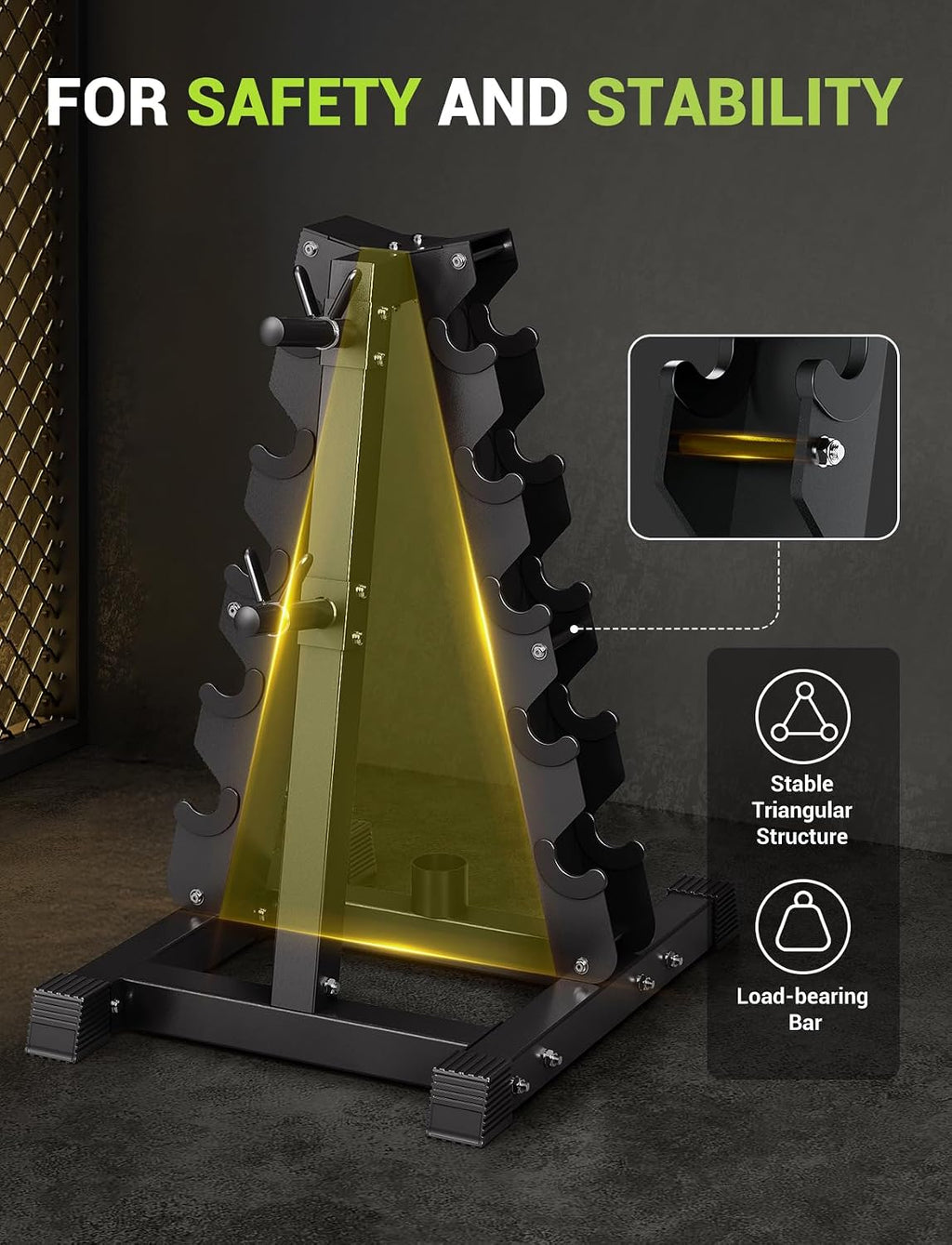 YOLEO Adjustable 3-Tier Dumbbell Rack Stand Only