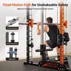YOLEO Smith Machine & Squat Rack Combo, Multi-Function Power Cage