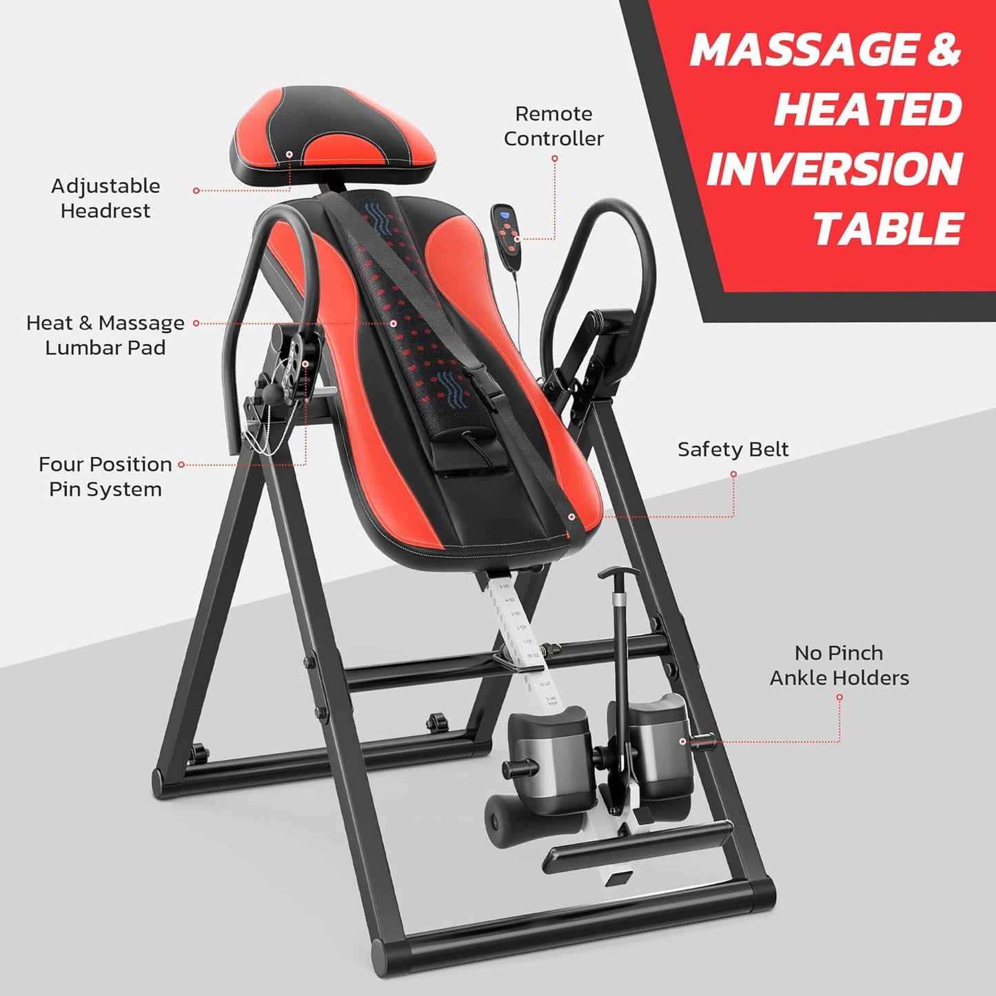 YOLEO Inversion Table Training Equipment Massage & Heat Inversion Table