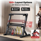 YOLEO Dumbbell Rack, Adjustable & Compact Weight Rack for Dumbbell, Kettlebell, Barbell, Heavy Duty Weight Storage Organizer, Space-Saving Dumbbell Storage Stand Holder for Home Gym - 1100LBS Capacity (Rack Only)