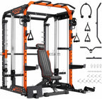 YOLEO Smith Machine & Squat Rack Combo, Multi-Function Power Cage