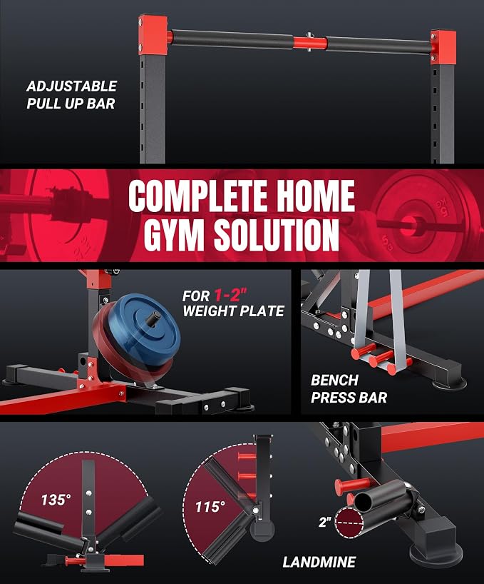YOLEO Smith Machine & Squat Rack Combo, Multi-Function Power Cage
